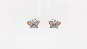 Black Hills Gold Butterfly Pendant & Earring Set in Sterling Silver close-up detail