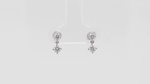 1/2 ct. tw. Diamond 2-Stone Drop Earrings in 14K White Gold front view