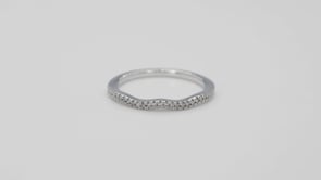 Perfect Match 1/10 ct. tw. Round Diamond Curved Stackable Anniversary Ring in 10K White Gold close-up detail