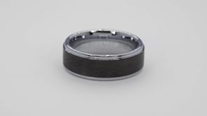 Triton Men's 8MM Tungsten Grey Wedding Band with Florentine Finish Center 11 close-up detail
