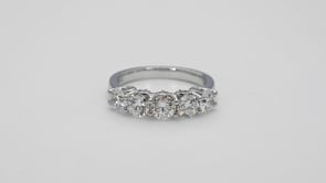 Adamante 2 ct. tw. Lab-Grown Diamond 5-Stone Anniversary Ring in 14K White Gold angled view