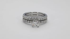Natural 2 ct. tw. Round Brilliant Diamond Wedding Set in 14K White Gold side profile (2)