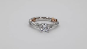 Artcarved Lyric 1/4 ct. tw. Diamond Semi-Mount Engagement Ring with Twisted Band and Inside Filigree Design in side profile