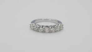 1-1/2 ct. tw. Classic Prong Set 7 Diamond Band in 14K White Gold close-up detail