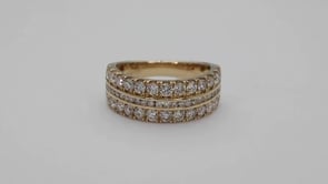 1-1/2 ct. tw. 3 Row Round Brilliant Diamond Anniversary Band in 14K Yellow Gold close-up detail