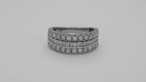 1-1/2 ct. tw 3 Row Round Brilliant Diamond Anniversary Band in 14K White Gold front view