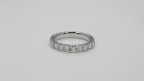 1 ct. tw. Classic Round Brilliant Diamond Anniversary Band in 14K White Gold close-up detail