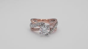 Gabriel - 3/4 ct. tw. Diamond Swirl Semi-Mount Engagement Ring in 14K Pink Gold side profile