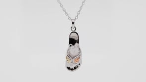 Black Hills Gold Flip Flop Pendant in Sterling Silver front view
