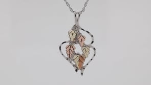 Black Hills Gold Diamond Cut Grapevine Cluster Pendant in Sterling Silver front view