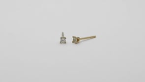 1/10 ct. tw. Princess Cut Diamond Solitaire Stud Earrings in 14K Yellow Gold front view