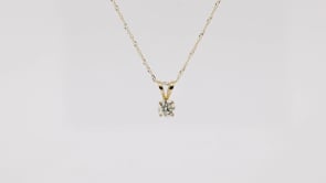 1/5 ct. tw. Round Diamond Solitaire Pendant in 14K Yellow Gold front view