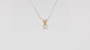 1/4 ct. tw. Round Diamond Solitaire Pendant in 14K Yellow Gold front view