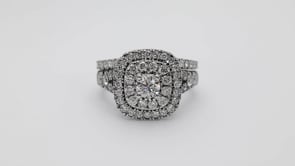 Amaura 2 ct. tw. Round Diamond Wedding Set in 14K White Gold side profile