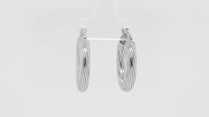 4 x 15mm Round Hoop Earrings in Sterling Silver front view