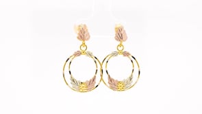 Black Hills Gold Small Dangle Double Circle Earrings in 10K Yellow Gold side profile