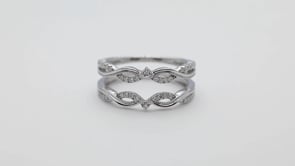 1/4 ct. tw. Diamond Twist Band Ring Enhancer in 14 Karat White Gold close-up detail