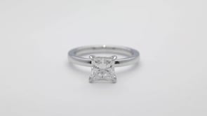 Adamante 1-1/2 ct. tw. Lab-Grown Princess Cut Diamond Classic Solitaire Engagement Ring in 14K White Gold full view