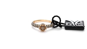 Le Vian Chocolatier 5/8 ct. tw. Chocolate & Vanilla Diamond Halo Ring in 14K Strawberry Gold front view
