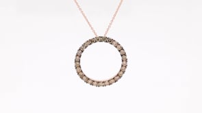 Le Vian Chocolatier 1-3/8 ct. tw. Chocolate Diamond Circle Pendant in 14K Strawberry Gold front view