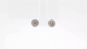 Le Vian Chocolatier 3/4 ct. tw. Chocolate & Vanilla Diamond Halo Earrings in 14K Vanilla Gold front view