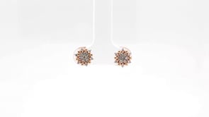 Le Vian Chocolatier 1/3 ct. tw. Chocolate & Vanilla Diamond Cluster Earrings in 14K Strawberry Gold front view