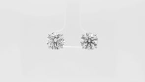5 ct. tw. Round Brilliant Diamond Solitaire Earrings in 14K White Gold front view