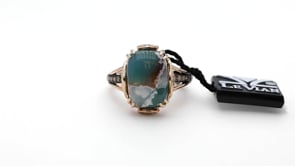 Le Vian Peacock Aquaprase & 3/8 ct. tw. Chocolate & Nude Diamond Ring in 14K Strawberry Gold front view