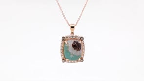 Le Vian Peacock Aquaprase & 3/8 ct. tw. Chocolate & Nude Diamond Pendant in 14K Strawberry Gold front view