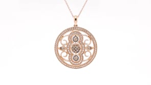 Le Vian Chocolatier 1 ct. tw. Chocolate & Vanilla Diamond Pendant in 14K Strawberry Gold front view