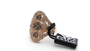 Le Vian Chocolatier 1 ct. tw. Chocolate & Vanilla Diamond Ring in 14K Strawberry Gold front view