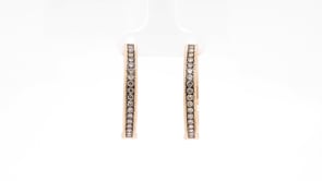 Le Vian Chocolatier 5/8 ct. tw. Chocolate Diamond Hoop Earrings in 14K Strawberry Gold front view