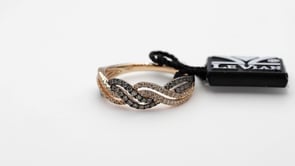 Le Vian Chocolatier 3/8 ct. tw. Chocolate & Vanilla Diamond Twist Ring in 14K Strawberry Gold front view