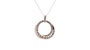 Le Vian 1 ct. tw. Chocolate & Nude Diamond Circle Spiral Pendant in 14K Strawberry Gold front view