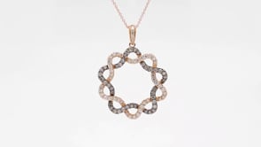 Le Vian Chocolatier 1-1/3 ct. tw. Vanilla & Chocolate Diamond Twisted Circle Pendant in 14K Strawberry Gold front view