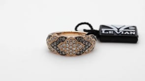 Le Vian Chocolatier 5/8 ct. tw. Chocolate & Vanilla Diamond Quatrefoil Ring in 14K Strawberry Gold front view