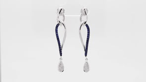Le Vian Blueberry Sapphire & 1/5 ct. tw. Vanilla Diamond Dangle Earrings in 14K Vanilla Gold front view