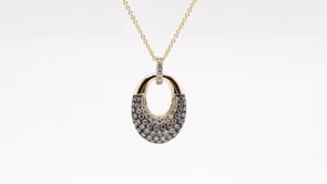 Le Vian Chocolatier 5/8 ct. tw. Vanilla & Chocolate Pave Diamond Loop Pendant in 14K Honey Gold close-up detail
