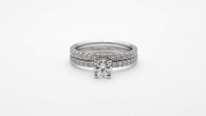 Noventa 1-1/2 ct. tw. Round Brilliant Diamond Wedding Set in 14K White Gold side profile