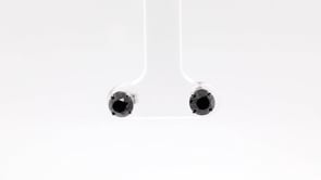 1-1/2 ct. tw. Treated Black Diamond Stud Earrings in 10K White Gold front view