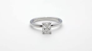 Adamante 1 ct. tw. Lab-Grown Radiant Cut Diamond Solitaire Engagement Ring in 14K White Gold close-up detail