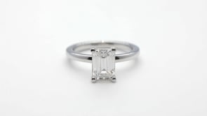 Adamante 2 ct. tw. Lab-Grown Emerald Cut Diamond Solitaire Engagement Ring in 14K White Gold close-up detail