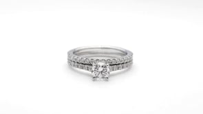 Natural 1-1/2 ct. tw. Round Brilliant Diamond Wedding Set in 14K White Gold side profile