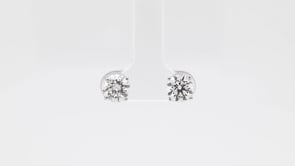 3 ct. tw. Round Diamond Solitaire Stud Earrings in 14K White Gold front view
