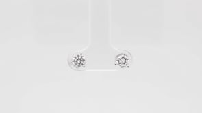 1 ct. tw. Round Brilliant Diamond Solitaire Stud Earrings in 14K White Gold front view