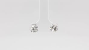2 ct. tw. Round Brilliant Diamond Solitaire Stud Earrings in 14K White Gold front view
