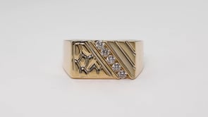 1/3 ct. tw. Men's Diamond Nugget Ring in 10K Yellow Gold close-up detail