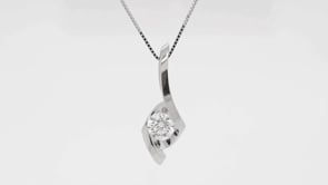 Sirena 1 ct. tw. Round Diamond Pendant in 14K White Gold close-up detail