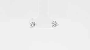 1 ct. tw. Round Diamond Solitaire Earrings in 18K White Gold front view