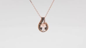 Morganite and Mocha Diamond 1/8 ct. tw. Fashion Pendant in 10K Pink Gold front view